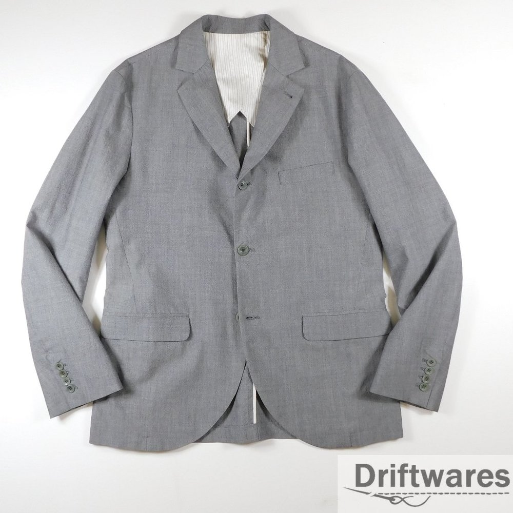 EAST HARBOUR SURPLUS Mens 42 Euro 52 Gray Wool Unstructured Sport Coat Italy